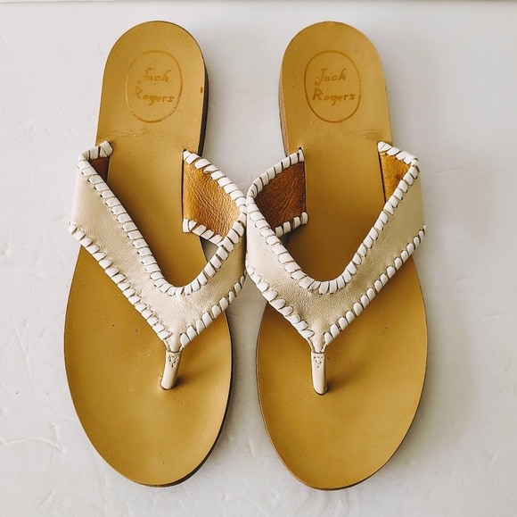 Jack Rogers Shoes - Jack Rogers Megan White Bone Thong Sandals